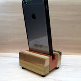 iPhone stand, phone dock, wooden phone stand, charging stand, charging dock, simple phone dock, docking station, travel charging stand. R10