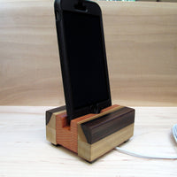 iPhone stand, phone dock, wooden phone stand, charging stand, charging dock, simple phone dock, docking station, charging station. G11