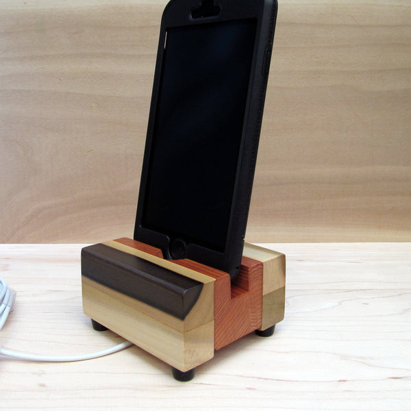 Travel iPhone stand, phone dock, wooden phone stand, charging stand, charging dock, simple phone dock, docking station, charging station S11