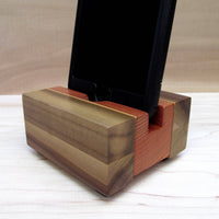 iPhone stand, phone dock, wooden phone stand, charging stand, charging dock, simple phone dock, docking station, charging station.  Z11