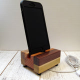 iPhone stand, phone dock, wooden phone stand, charging stand, charging dock, simple phone dock, docking station, charging station. M17