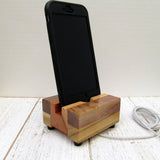 Compact charging stand, iPhone stand, phone dock, wooden phone stand, charging dock, simple phone dock, charging station, tech gift.  U17