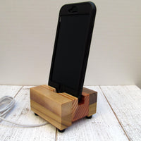 iPhone stand, phone dock, wooden phone stand, charging stand, charging dock, simple phone dock, docking station, charging station. X17