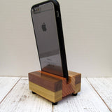 iPhone stand, phone dock, wooden phone stand, charging stand, charging dock, simple phone dock, docking station, charging station. X17