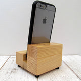 Wood phone stand, iphone 7, iphone 7 plus, iphone 6s dock, Samsung stand, wood phone stand, charging stand, docking, charging station. O7