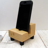 Phone charging stand, natural wood, cell phone dock, charging station, modern phone stand, desktop phone charger, iPhone dock, universal T8