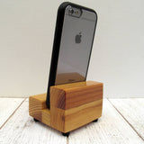 Wood phone stand, iPhone dock, simple phone dock, charging stand, iPhone X, iPhone 8, iPhone 7, iPhone 7 plus, iPhone 6S, tech gift. W4