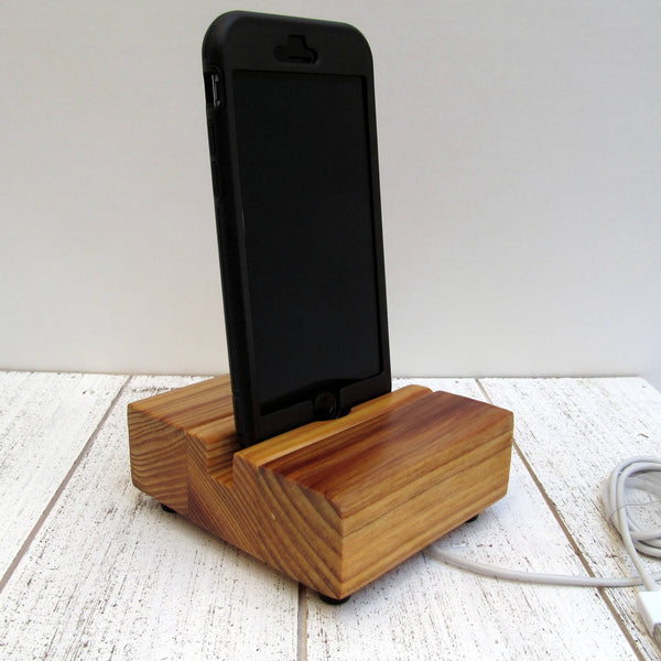 Wood iPhone stand, iPhone X dock, charging stand, phone stand, iPhone X, iPhone 8, iPhone 7, iPhone 7 plus, iPhone 6S, tech gift. G