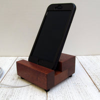 iphone stand, charging stand, wood iphone dock, iphone 7 stand, iphone 6s plus, cell phone stand, wooden phone holder, tech lover gift. T15