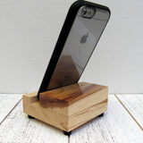 Handmade wood phone stand, iphone charging dock, rustic phone stand, office accessories, bedside phone display stand, phone holder. P19