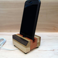 iPhone stand, phone dock, wooden phone stand, charging stand, charging dock, simple phone dock, docking station, travel charging stand. R10