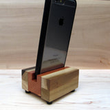 iPhone stand, phone dock, wooden phone stand, charging stand, charging dock, simple phone dock, docking station, travel charging stand. R10