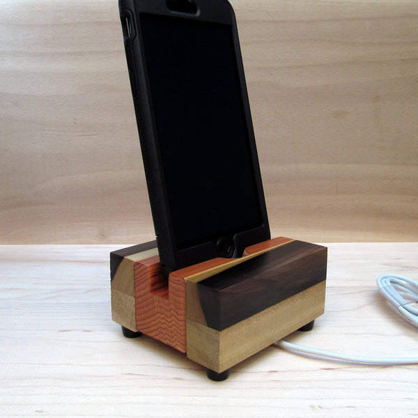 iPhone stand, phone dock, wooden phone stand, charging stand, charging dock, simple phone dock, docking station, travel charging stand. T10