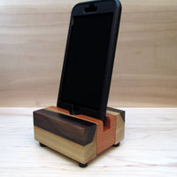 iPhone stand, phone dock, wooden phone stand, charging stand, charging dock, simple phone dock, docking station, travel charging stand. T10