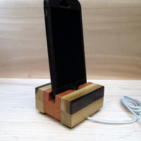 iPhone stand, phone dock, wooden phone stand, charging stand, charging dock, simple phone dock, docking station, charging station. C11