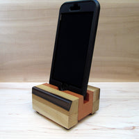 iPhone stand, phone dock, wooden phone stand, charging stand, charging dock, simple phone dock, docking station, charging station. D11