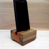 iPhone stand, phone dock, wooden phone stand, charging stand, charging dock, simple phone dock, docking station, charging station.  Z11