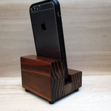 Universal phone stand, redwood iPhone dock, charging stand, phone display stand, iPhone X, iPhone 8, iPhone 7, iPhone 7 plus, iPhone 6S.  B9