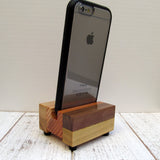 iPhone stand, phone dock, wooden phone stand, charging stand, charging dock, simple phone dock, docking station, charging station. X17