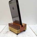 Tech gift, iPhone stand, single phone dock, wooden phone stand, charging stand, charging dock, simple phone dock, docking station. B18