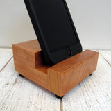 Wood charging stand, iPhone dock, Android dock, phone stand with charging hole, office gift, Christmas gift, tech lover gift, phone gift C18