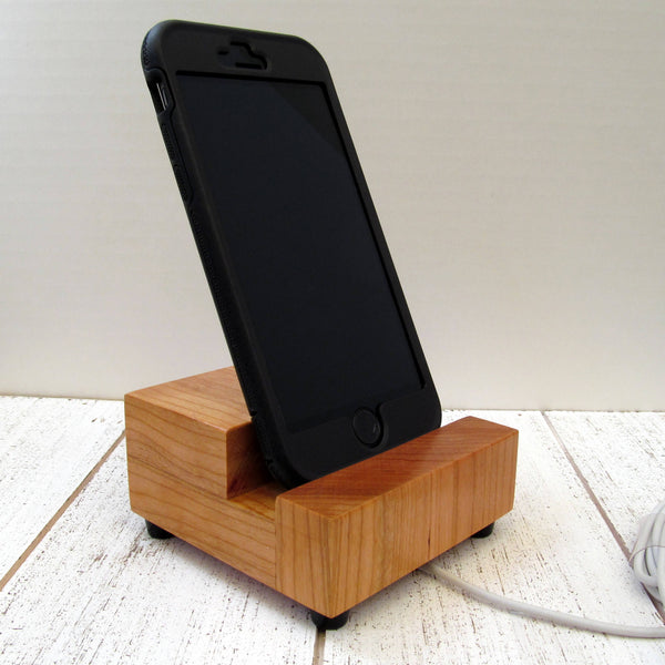 iPhone stand, charging stand, wood phone stand, cell phone dock, smartphone stand, universal charging stand, iphone 8, iphone 7, gift. E18