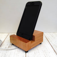 iPhone stand, charging stand, wood phone stand, cell phone dock, smartphone stand, universal charging stand, iphone 8, iphone 7, gift. F18