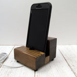 Single iPhone stand, cell phone stand, charging stand, docking station, charging station, wood phone stand, handmade, tech lover gift.  X7