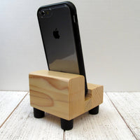 Phone charging stand, natural wood, cell phone dock, charging station, modern phone stand, desktop phone charger, iPhone dock, universal T8