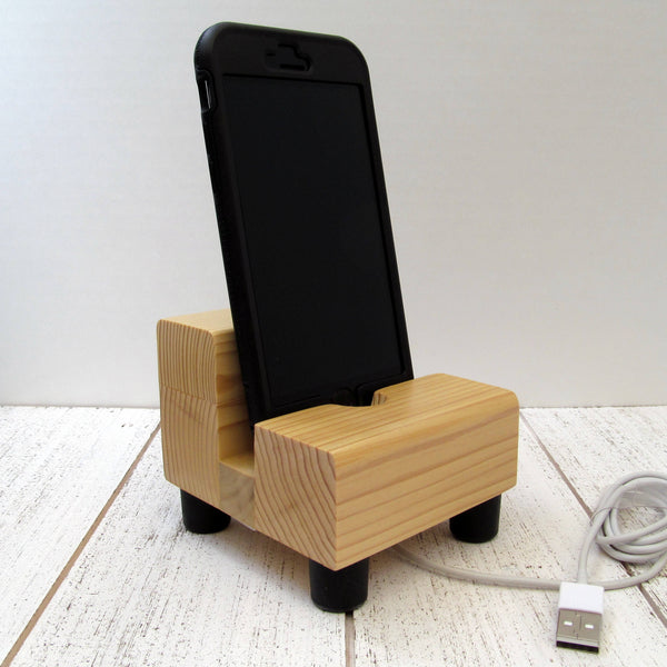 iphone dock, cell phone stand, charging stand, iphone 7 stand, samsung dock, wood phone holder, wooden phone dock, universal design. U8