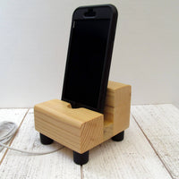 iphone dock, cell phone stand, charging stand, iphone 7 stand, samsung dock, wood phone holder, wooden phone dock, universal design. U8