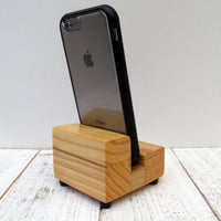 Universal phone stand, redwood iPhone dock, charging stand, phone display stand, iPhone X, iPhone 8, iPhone 7, iPhone 7 plus, iPhone 6S.  H7