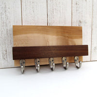 Modern entryway organizer, wood mail and key holder, wall key rack, key hanger, key storage, leash hanger, wooden mail organizer, maple. A20