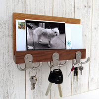 Modern entryway organizer, wooden mail and key holder, wall key rack, key hanger, key storage, leash hanger, wooden mail organizer.  G22