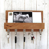 Modern entryway organizer, wood mail and key holder, wall key rack, key hanger, key storage, leash hanger, wooden mail organizer.  H22