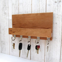 Modern entryway organizer, wood mail and key holder, wall key rack, key hanger, key storage, leash hanger, wooden mail organizer.  H22