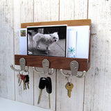 Modern entryway organizer, wooden mail and key holder, wall key rack, key hanger, key storage, leash hanger, wooden mail organizer.  G22