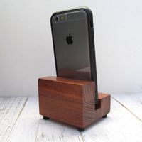 Universal phone stand, redwood iPhone dock, charging stand, phone display stand, iPhone X, iPhone 8, iPhone 7, iPhone 7 plus, iPhone 6S. H13