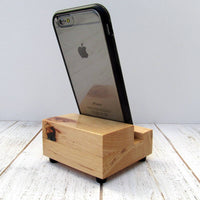 iPhone charging stand, wood phone dock, smartphone stand, cell phone stand, charging station, desktop phone stand, bedside phone charger M22