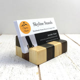 Business card stand, cell phone stand, business card holder, checkerboard stand, card display, desk accessories, office gift. T11