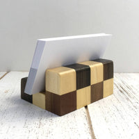 Business card stand, cell phone stand, business card holder, checkerboard stand, card display, desk accessories, office gift. T11