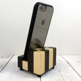 iPhone stand, cell phone stand, charging stand, docking station, charging station, wood phone stand, phone holder, handmade, tech gift. D12