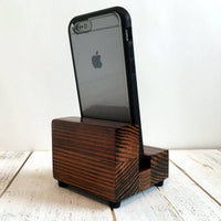 Universal phone stand, redwood iPhone dock, charging stand, phone display stand, iPhone X, iPhone 8, iPhone 7, iPhone 7 plus, iPhone 6S. R13