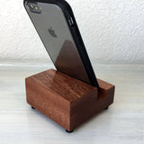 Mahogany iPhone charging stand, wood iphone dock, iphone 7 stand, iphone 6s plus, cell phone stand, wooden phone holder, office gift. S14