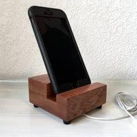 Pure mahogany phone stand, iPhone dock, universal charger, iPhone stand, iPhone X, iPhone 7, iPhone 6, iPhone plus, tech lover gift. U14