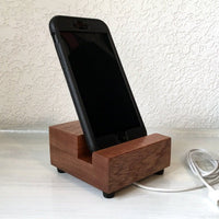 Pure mahogany phone stand, iPhone dock, universal charger, iPhone stand, iPhone X, iPhone 7, iPhone 6, iPhone plus, tech lover gift. U14