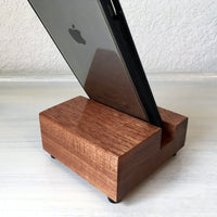 Mahogany iPhone charging stand, wood iphone dock, iphone X dock, iphone 7 stand, iphone 6s plus, cell phone stand, phone holder. J14