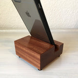 Wood phone stand, charging stand, cell phone stand, iphone dock, desk phone stand, bedside phone charger, charging station, universal. M18