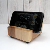 Hickory wood phone stand, iPhone charging dock, simple phone stand, bedside charging stand, desktop phone charger, office gift.  L22