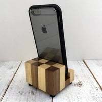 Checkerboard phone stand, universal phone dock, iphone stand, iphone 7, iphone 6s plus, iphone SE, cell phone stand, charging stand. Q10